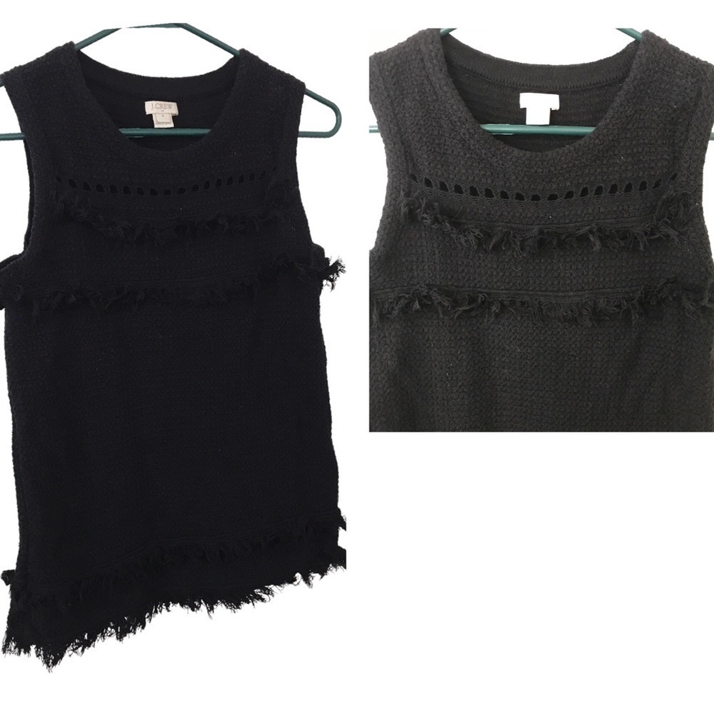 J. Crew 100% cotton black knit sleeveless top size small